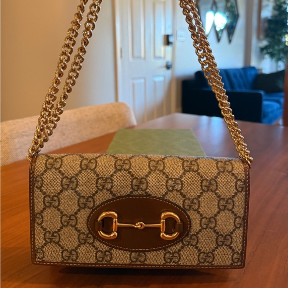 GUCCI HORSEBIT 1955 WALLET WITH CHAIN - Picture 3 of 14